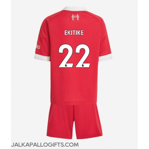 Liverpool Hugo Ekitike #22 Koti Peliasu Lasten 2025-26 Lyhythihainen (+ Lyhyet housut)